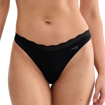 Sloggi Trusser 2P GO Blush String Sort polyamid Large Dame