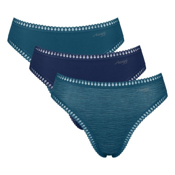 Sloggi Trusser 3P GO Crush High Leg Briefs Marine/Blå bomuld Large Dame