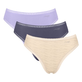 Sloggi Trusser 3P GO Crush High Leg Briefs Lilla bomuld Small Dame