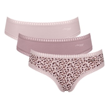 Sloggi Trusser 3P GO Crush Hipster Briefs Sand/rosa bomuld Small Dame