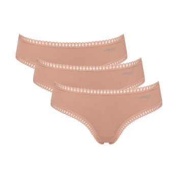 Sloggi Trusser 3P GO Crush Hipster Briefs Lysbrun  bomuld Small Dame