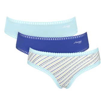 Sloggi Trusser 3P GO Crush Hipster Briefs Blå Mønster bomuld X-Large Dame