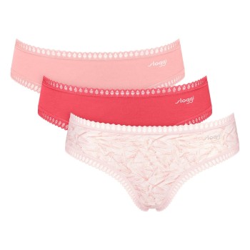 Sloggi Trusser 3P GO Crush Hipster Briefs Rød/Rosa bomuld X-Large Dame