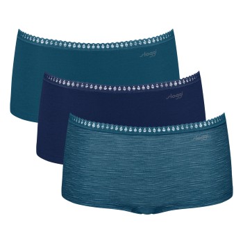 Sloggi Trusser 3P GO Crush Hipster Shorts Marine/Blå bomuld Medium Dame