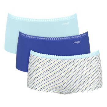 Sloggi Trusser 3P GO Crush Hipster Shorts Blå Mønster bomuld X-Small Dame