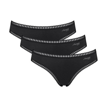 Sloggi Trusser 3P GO Crush Mini Briefs Sort bomuld Large Dame