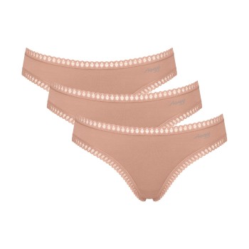 Sloggi Trusser 3P GO Crush Mini Briefs Lysbrun  bomuld X-Small Dame