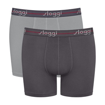 Sloggi 2P Men Start Short C2P Sort/Grå bomuld Large Herre