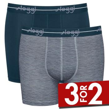 Sloggi 2P Men Start Short C2P Gråstribet bomuld Medium Herre