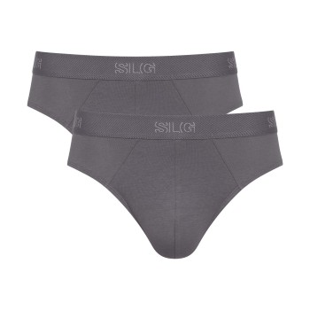 Sloggi 2P SLG Base Midi Briefs Grå bomuld Small Herre