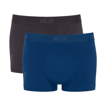 Sloggi 2P SLG Base Trunk Sort/Blå bomuld X-Large Herre