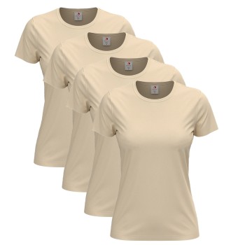 Stedman 4P Classic Women T-shirt Beige bomuld X-Large Dame