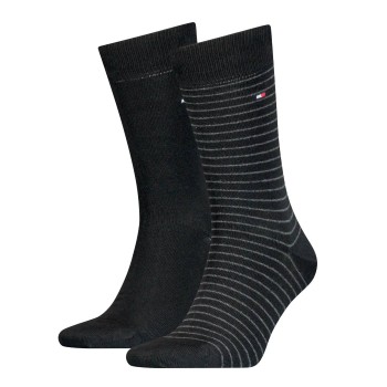 Tommy Hilfiger Strømper 2P Men Sock Stripe Sort Str 39/42 Herre