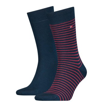 Tommy Hilfiger Strømper 2P Men Sock Stripe Rødstribet Str 39/42 Herre
