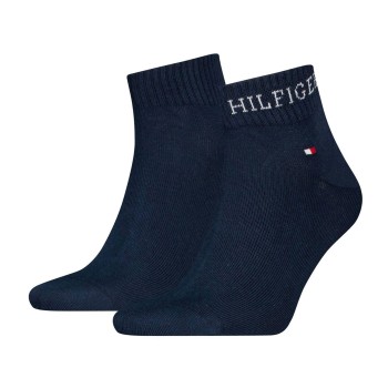 Tommy Hilfiger Strømper 2P Men Tab Quarter Socks Marineblå Str 39/42 Herre