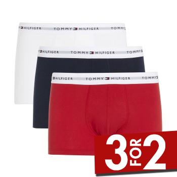 Tommy Hilfiger 3P Signature Essential Cotton Trunk Rød/Blå bomuld Large Herre
