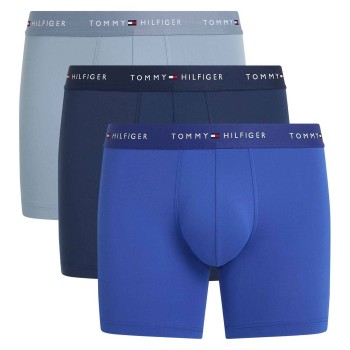 Tommy Hilfiger 3P Signature Microfibre Boxer Brief Blå/Lyseblå polyester Large Herre