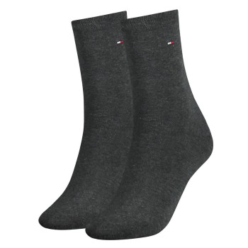 Tommy Hilfiger Strømper 2P Women Classic Casual Socks Antracit Str 39/42 Dame