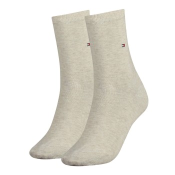 Tommy Hilfiger Strømper 2P Women Classic Casual Socks Beige Str 39/42 Dame