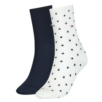 Tommy Hilfiger Strømper 2P Women Dot Sock Hvid Mønster Str 39/42 Dame