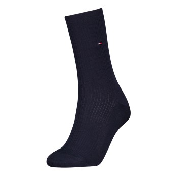 Tommy Hilfiger Strømper Women Premium Refined Rib Socks Marineblå Str 35/38 Dame