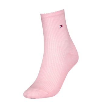 Tommy Hilfiger Strømper Women Premium Rib Short Socks Lyserosa Str 39/42 Dame