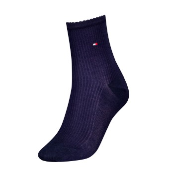 Tommy Hilfiger Strømper Women Premium Rib Short Socks Marineblå Str 39/42 Dame