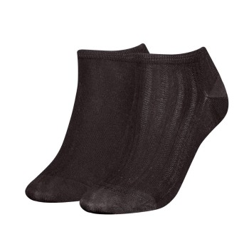 Tommy Hilfiger Strømper 2P Women Shine Sneaker Socks Sort Str 35/38 Dame
