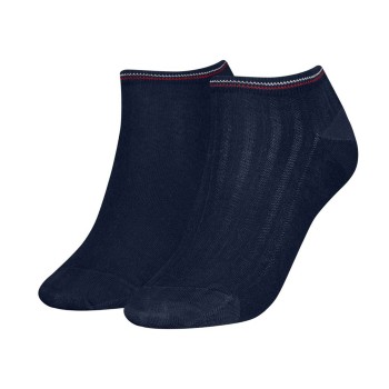 Tommy Hilfiger Strømper 2P Women Shine Sneaker Socks Marineblå Str 35/38 Dame