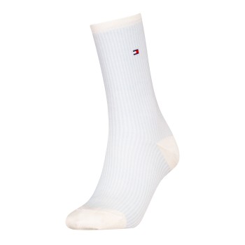 Tommy Hilfiger Tommy Hlfiger Women Premium Stripe Socks Strømper Hvid/Blå Str 39/42 Dame