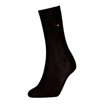Tommy Hilfiger Tommy Hlfiger Women Roll Top Wool Socks Strømper Sort Str 39/42 Dame