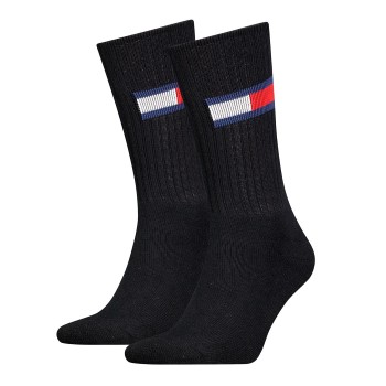Tommy Hilfiger Tommy Men Uni TJ Flag Socks Strømper 2P Sort Str 43/46