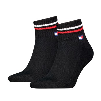 Tommy Hilfiger Tommy Men Uni TJ Iconic Quarter Socks Strømper 2P Sort Str 43/46