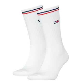 Tommy Hilfiger Tommy Uni TJ Iconic Crew Socks Strømper 2P Hvid Str 43/46