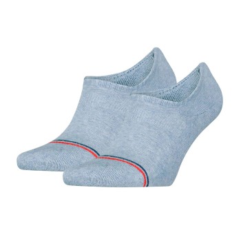 Tommy Hilfiger Tommy Uni TJ Iconic Footie Socks Strømper 2P Lyseblå bomuld Str 43/46