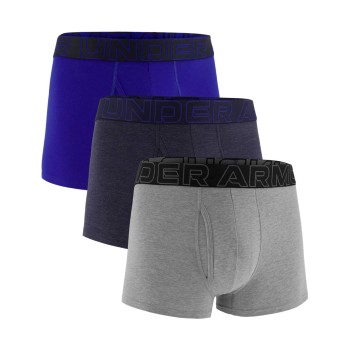 Under Armour 3P Performance Cotton Solid 3in Boxers Grå/Blå Large Herre