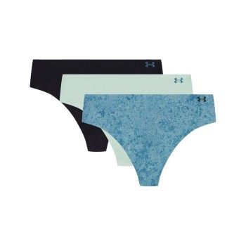 Under Armour Trusser 3P Pure Stretch Invisible Thong Blå/Grøn Small Dame