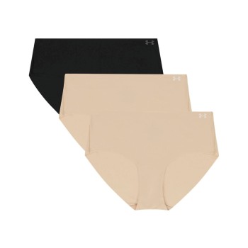 Under Armour Trusser 3P Pure Stretch No Show Hipster Sort m Beige X-Small Dame