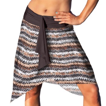 Wiki Puerto Rico Skirt Dress Brun mønstret nylon Medium Dame