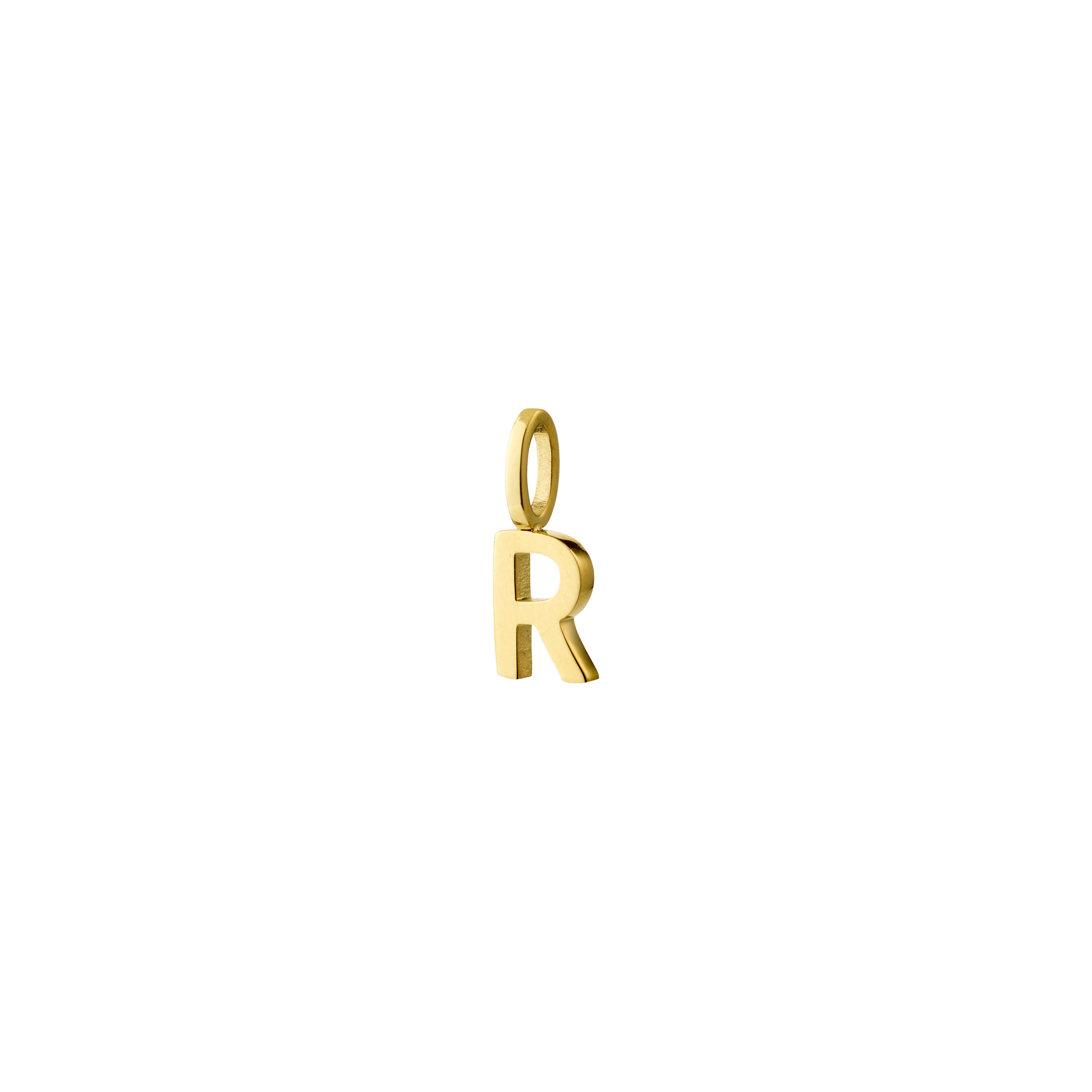 Pilgrim R pendant, gold-plated