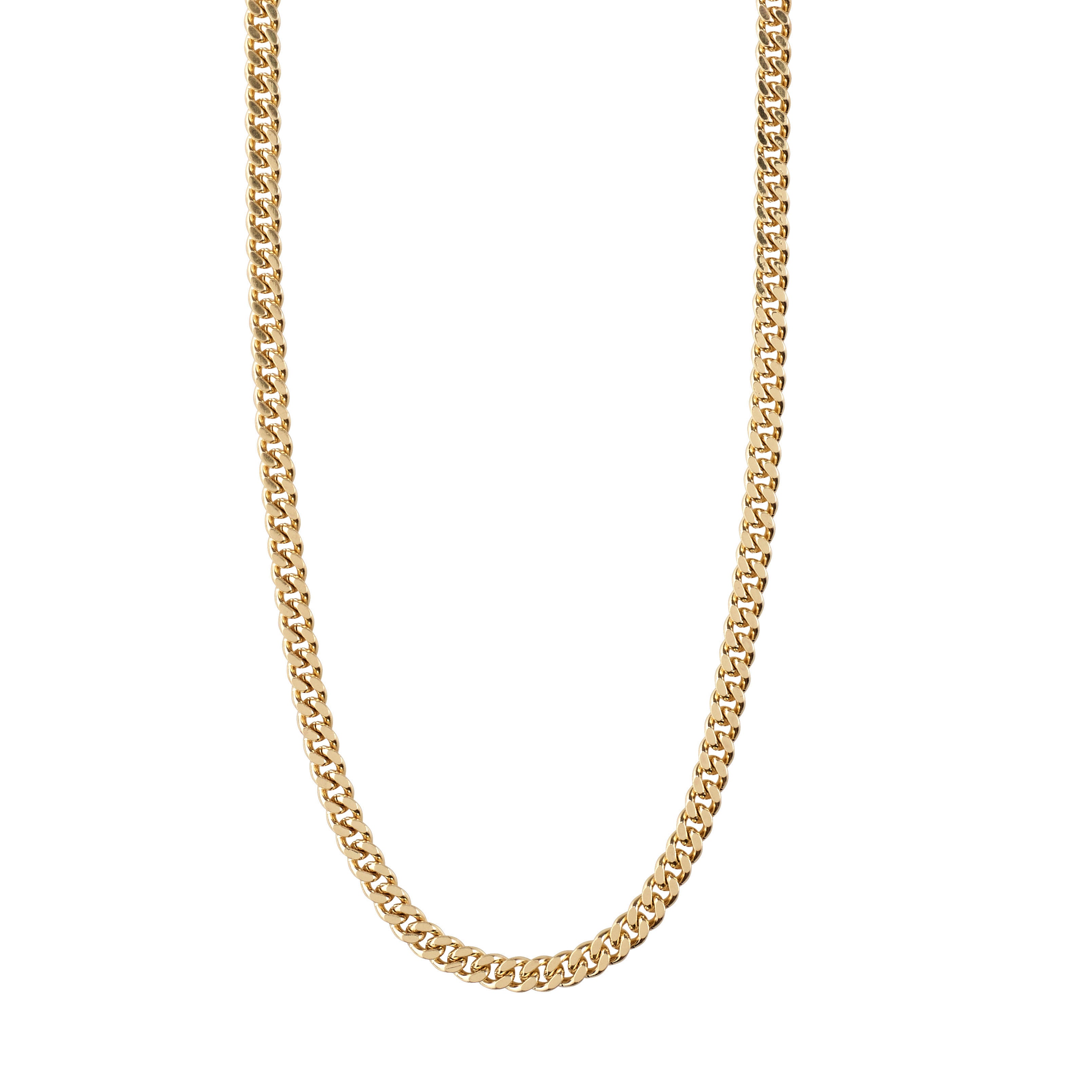 Pilgrim FUCHSIA curb chain halskæde guldbelagt