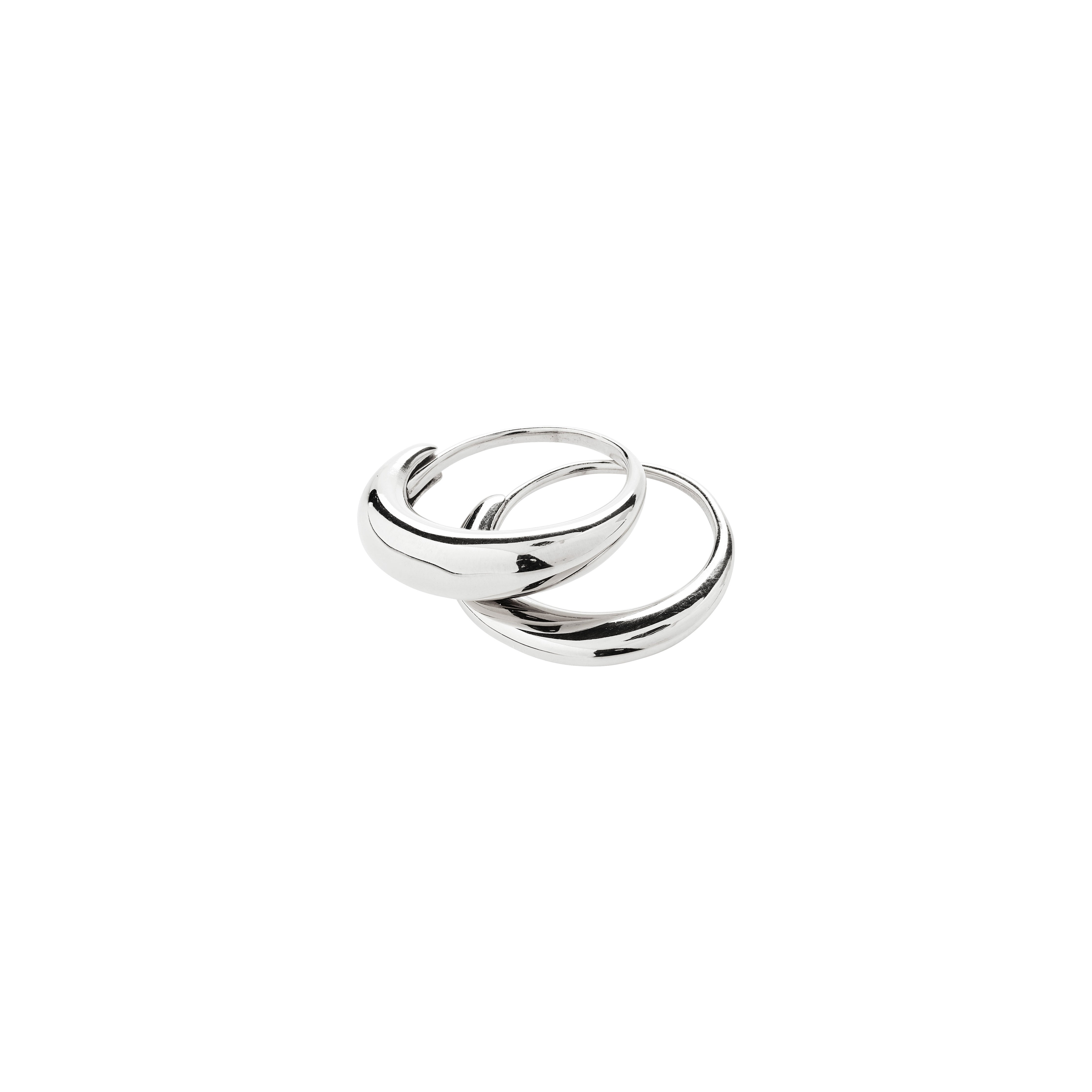 Pilgrim KAISYN ring, 2-i-ét sæt, sølvbelagt