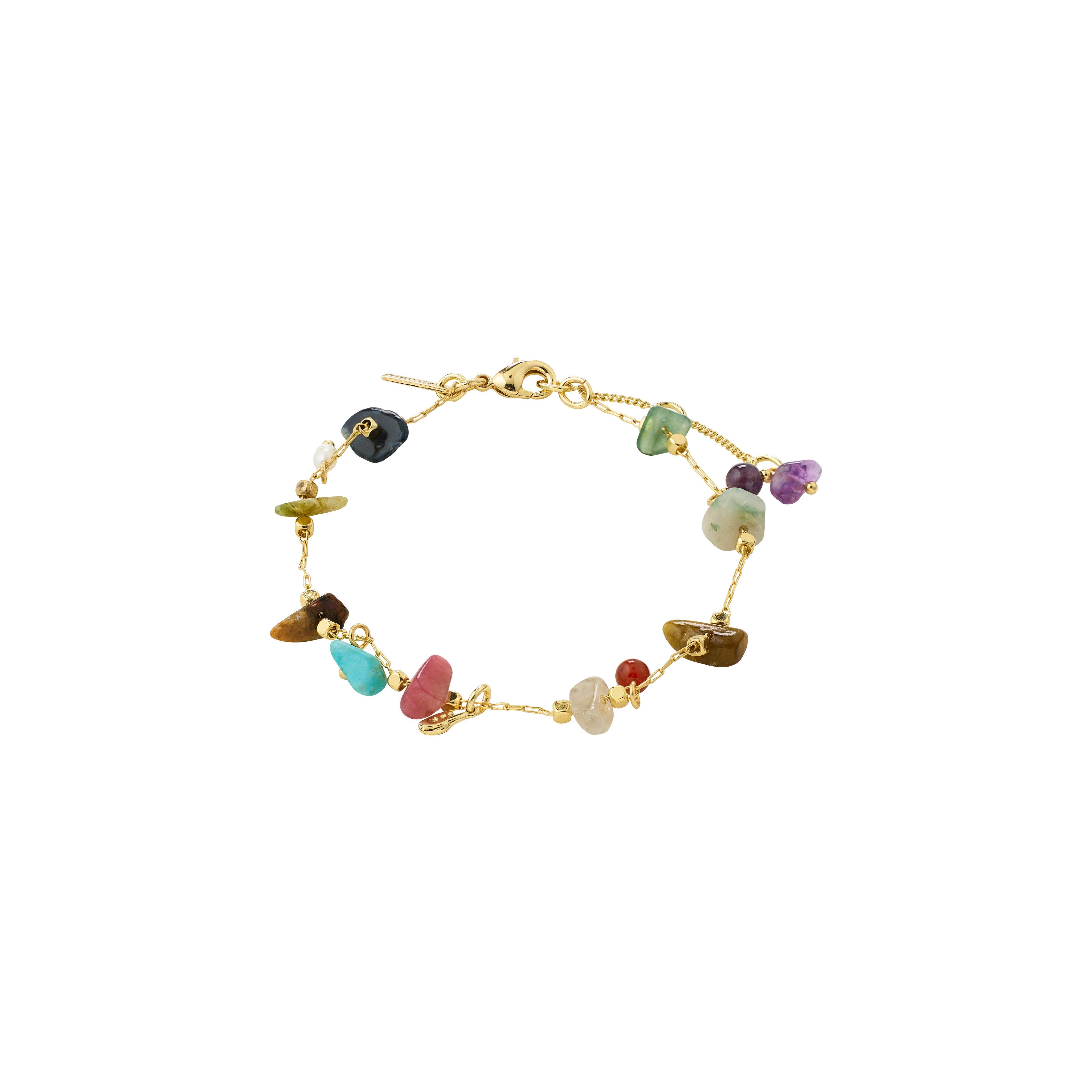 Pilgrim HERE armbånd guldbelagt/multi