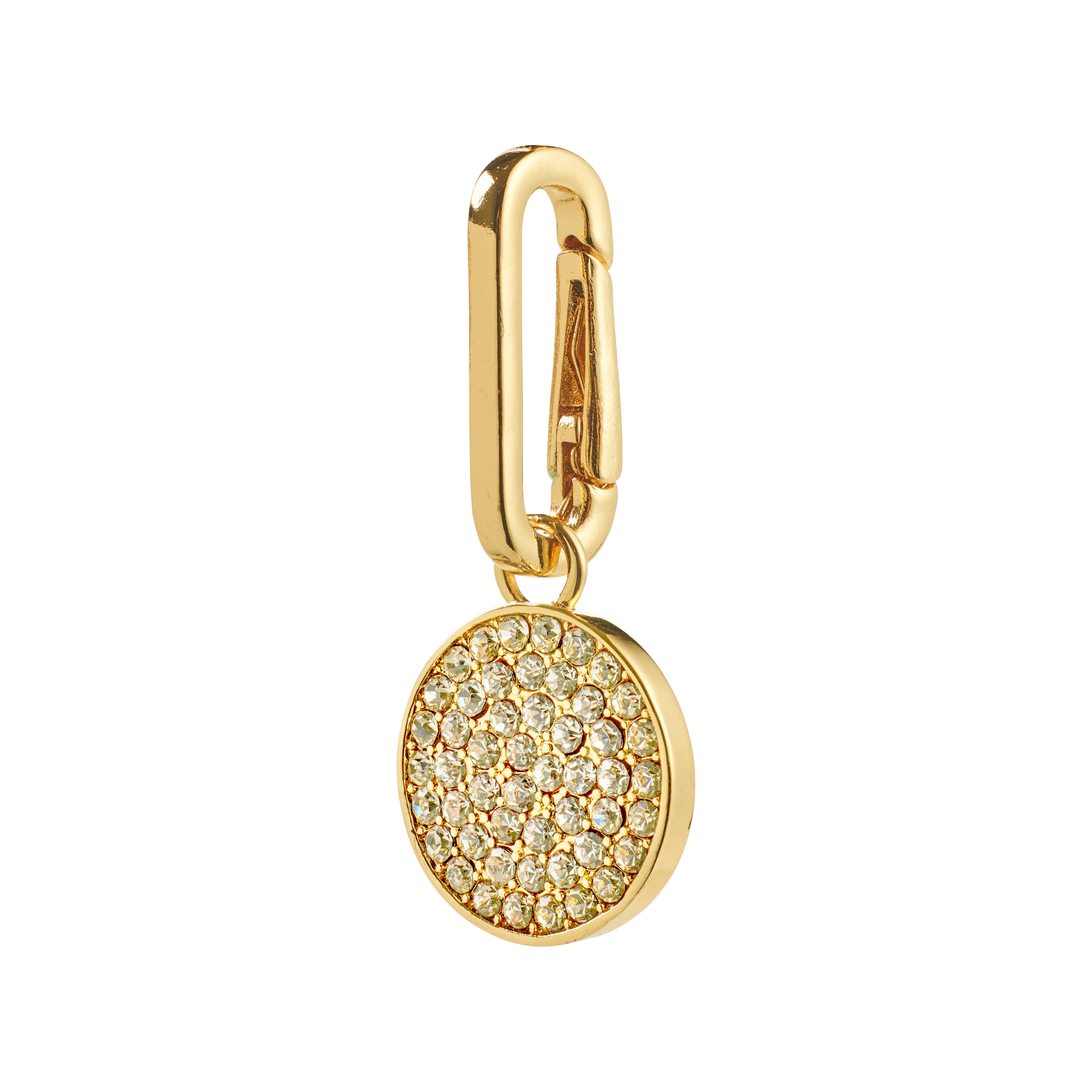 Pilgrim CHARM krystal coin vedhæng, guldbelagt