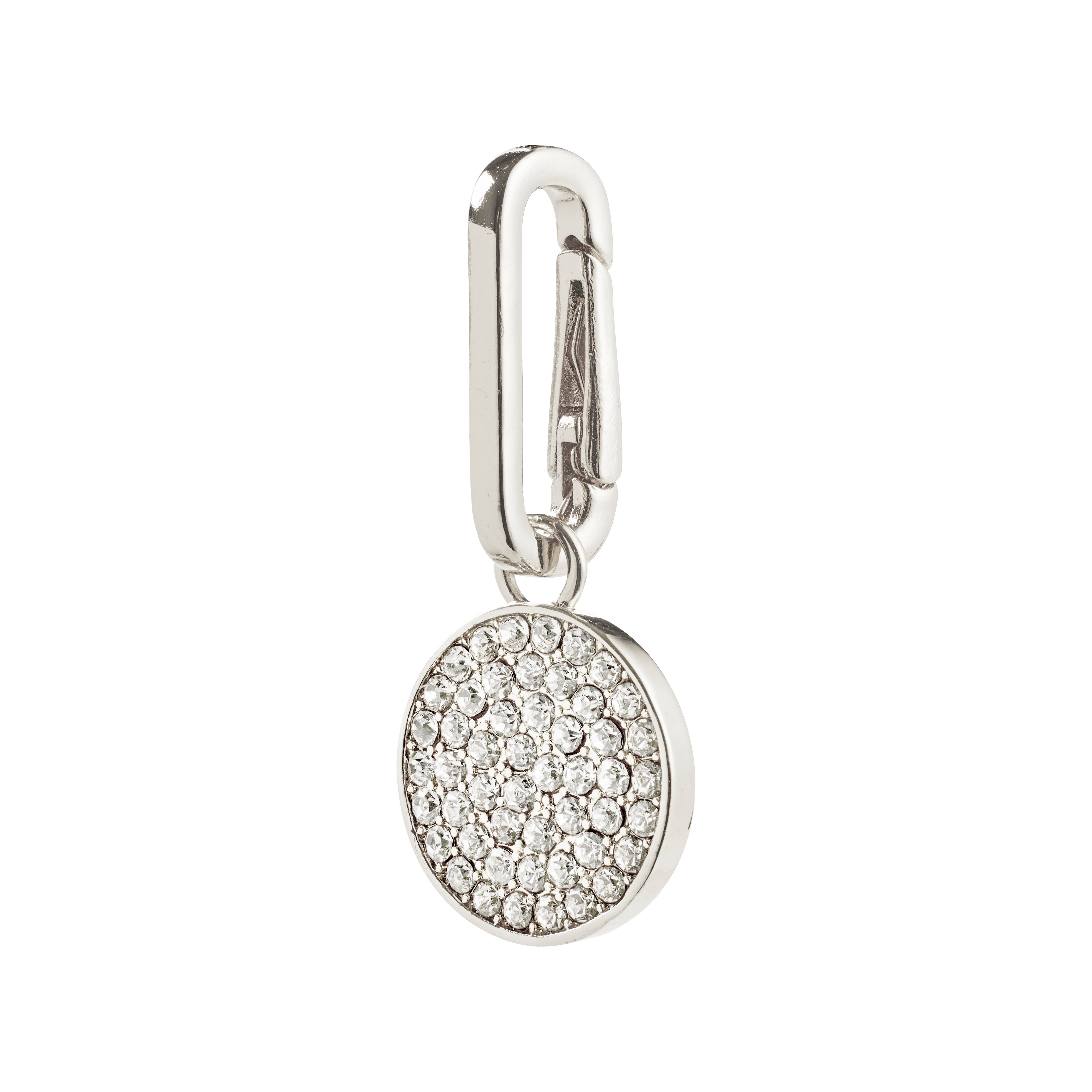 Pilgrim CHARM krystal coin vedhæng, sølvbelagt