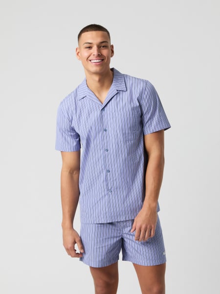 Björn Borg Thomas Mason Shortsleeve Pyjama Shirt Blå, S