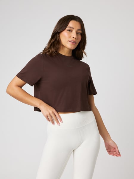 Björn Borg Studio Oversized Cropped T-shirt Brun, L
