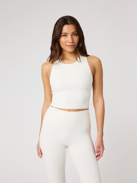 Björn Borg Studio Ribbed Cropped Tank Top Hvid, L