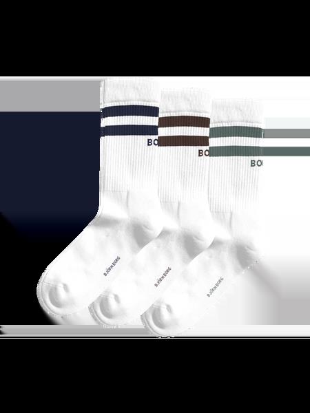 Björn Borg Core Crew Socks 3-pack Hvid, 41-45