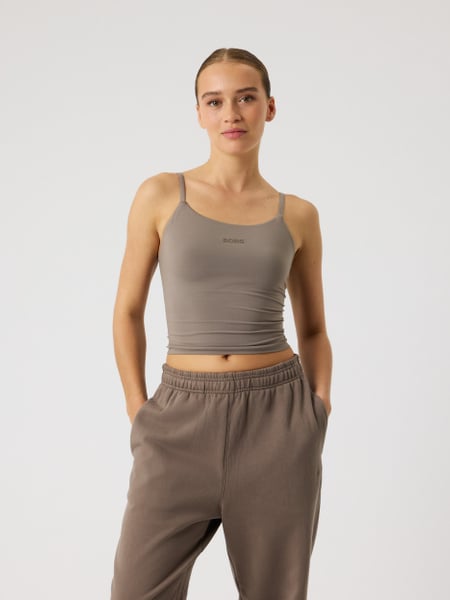 Björn Borg Studio Soft Cropped Tank Top Brun, XS